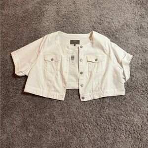 Torrid White Denim Bolero Jacket